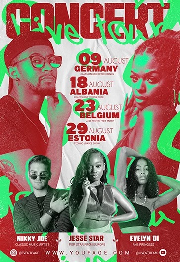 Concert Live Tour Flyer